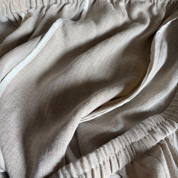 Fridaze Linen Pants Redefined Linen Beige Elastic Waist Women’s Wide Leg | Sz 0X - Picture 8 of 16